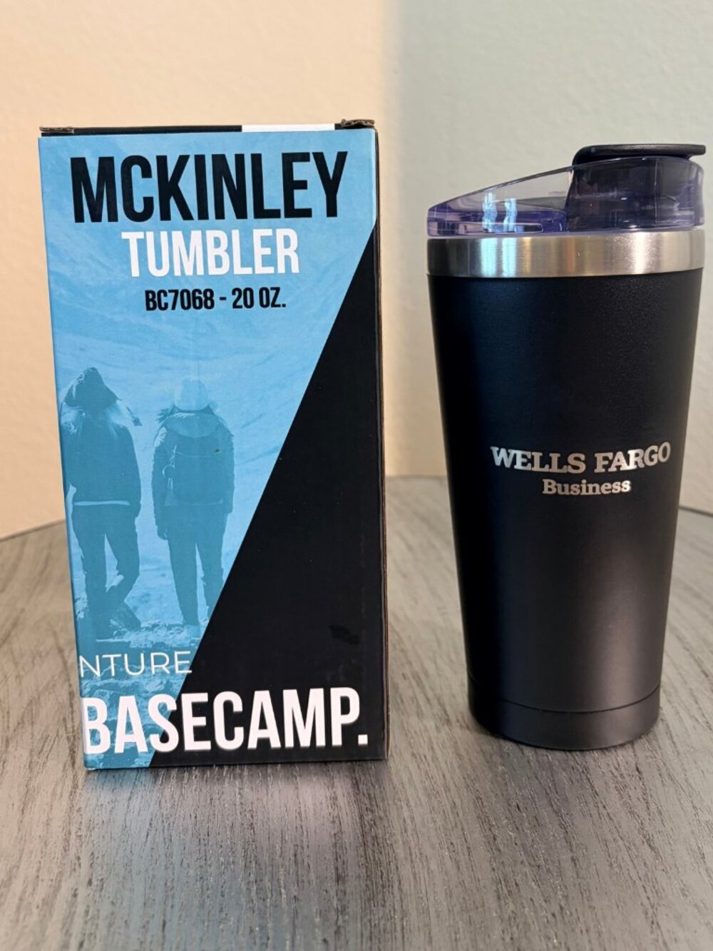 Wells Fargo Business 20oz Tumbler Black Basecamp McKinley New in Box